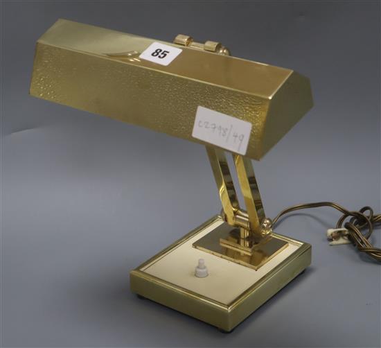 A 1960s brass desk lamp